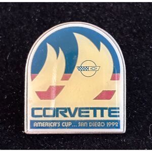 VTG 1992 Corvette America’s Cup Pin San Diego Sailing Event Chevrolet Lapel Pin